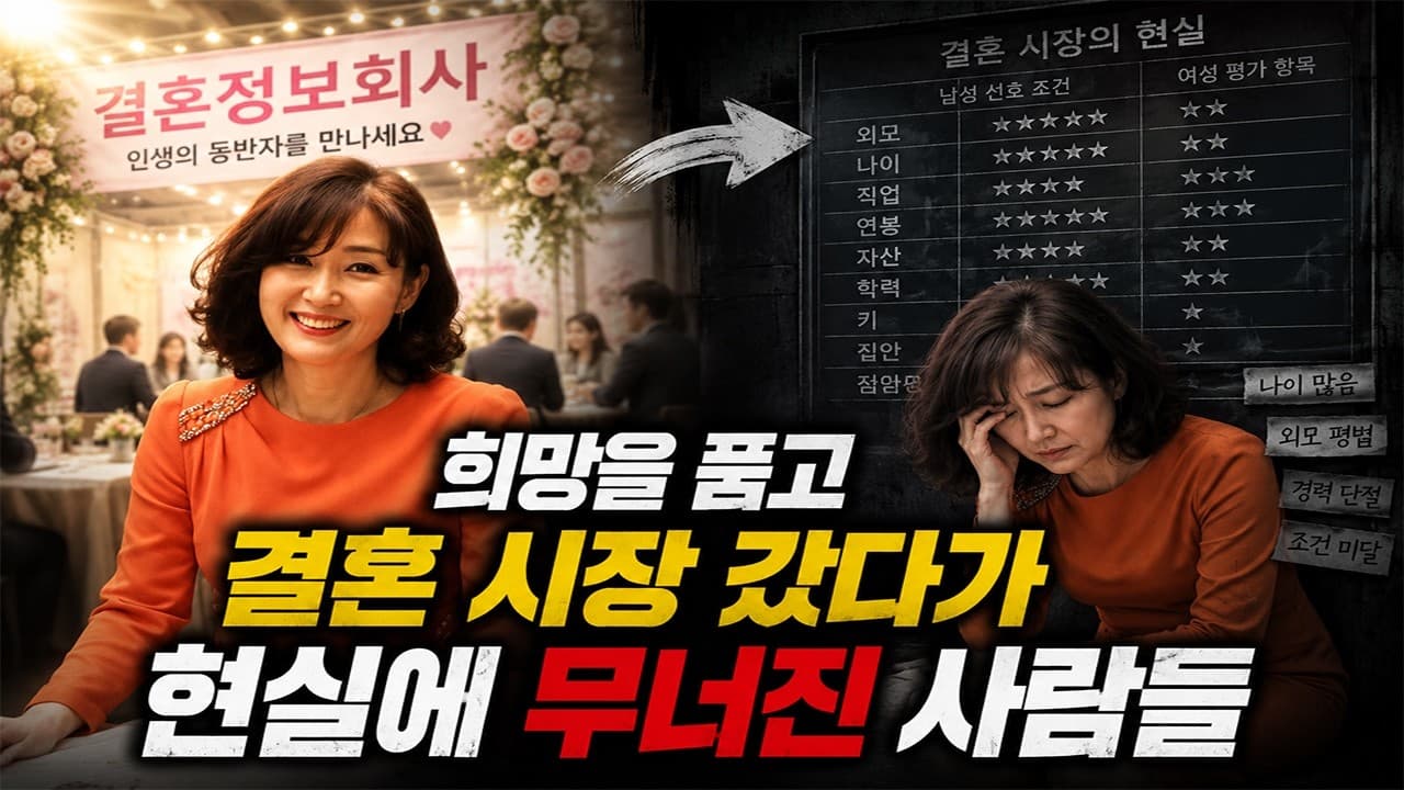 희망을 품고 결혼시장에 갔다가 현실에 무너진 사람들 김효순 ☎ 010 6519 3631