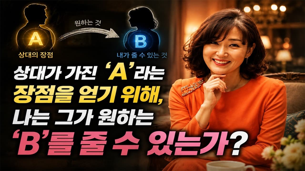 상대가 가진 'A'라는 장점을 얻기 위해 나는 그가 원하는 'B'를 줄 수 있는가? 김효순 ☎ 010 6519 3631